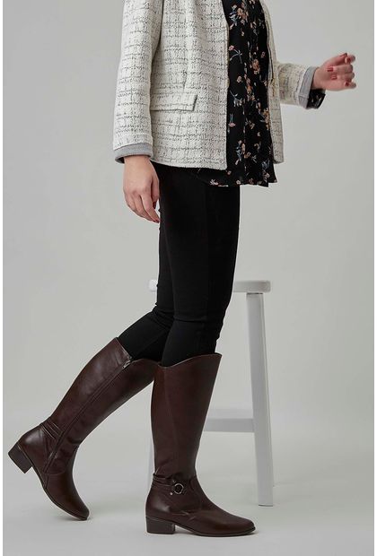 bota comfortflex fivela marrom