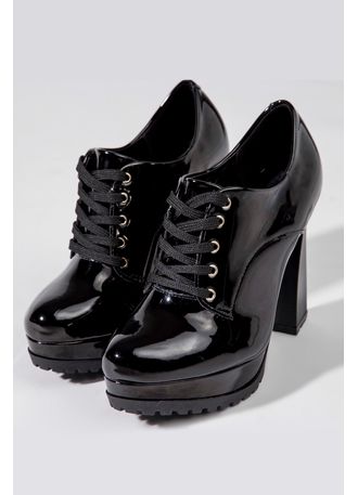 Sapato Oxford Vizzano Verniz Tratorado Preto Pittol