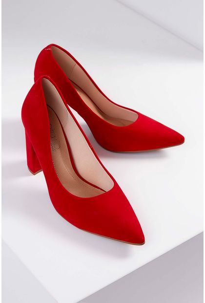 scarpin vermelho bico fino