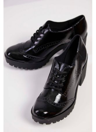 Sapato Oxford Via Marte Verniz Tratorado Preto Pittol