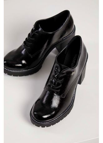 Sapato Oxford Via Marte Verniz Tratorado Preto Pittol