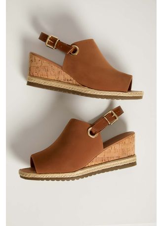 sandalia anabela bebece caramelo