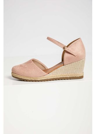 Sandalia anabela rosa claro Clearance