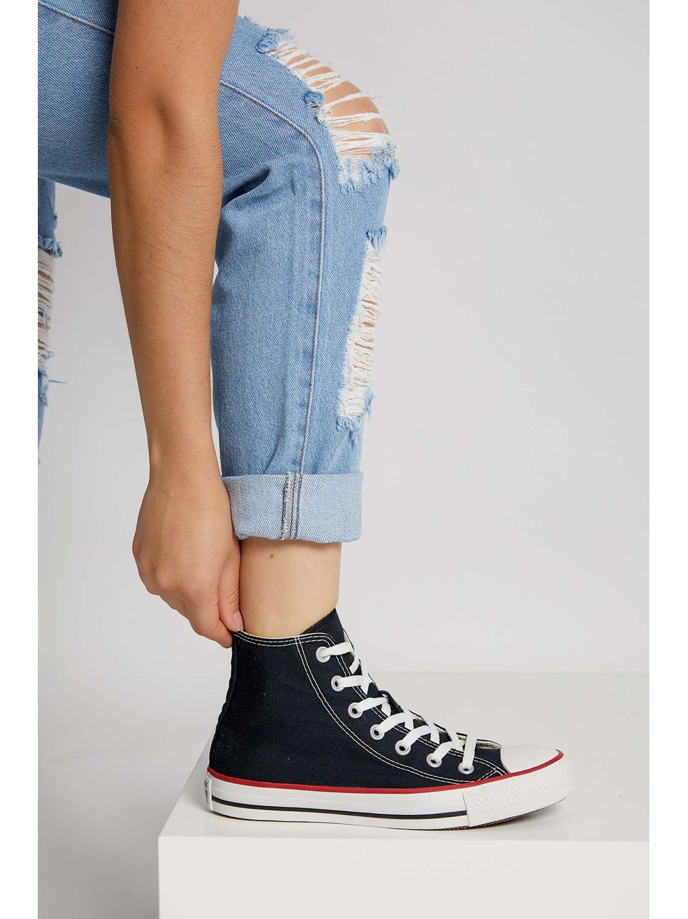 tenis all star preto botinha