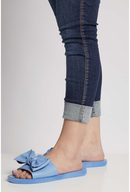 chinelo feminino slide laço vizzano