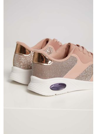 tenis com glitter rosa