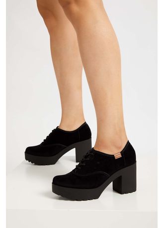 Sapato Oxford Feminino Moleca Tratorado Preto Pittol