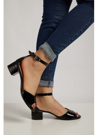 sandália via uno verniz preto