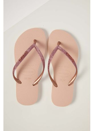 havaianas rosa glitter