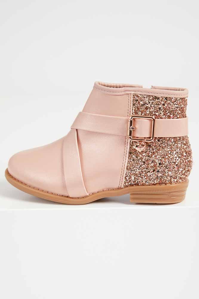 Bota-Ankle-Boots-Infantil-Menina-Molekinha-Glitter-Rosa