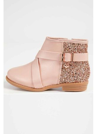 Bota-Ankle-Boots-Infantil-Menina-Molekinha-Glitter-Rosa