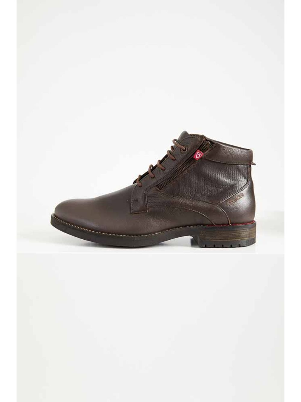 bota masculina ferracini pionner couro marrom escuro