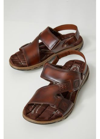 sandalia masculina de couro pegada