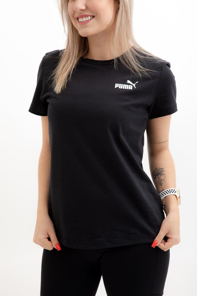 Camiseta-Casual-Feminina-Puma-Small-Logo-Preto