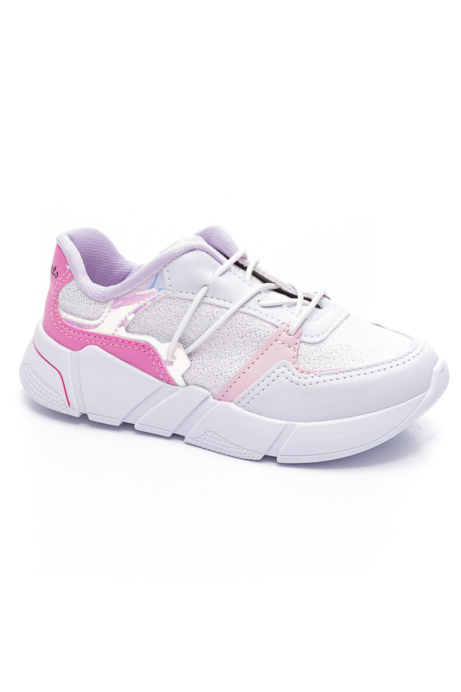 Tenis-Casual-Menina-Juvenil-Pink-Cats-V2082-01-Branco