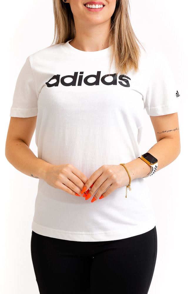 Camiseta-Casual-Feminina-Adidas-Gl0768-Branco