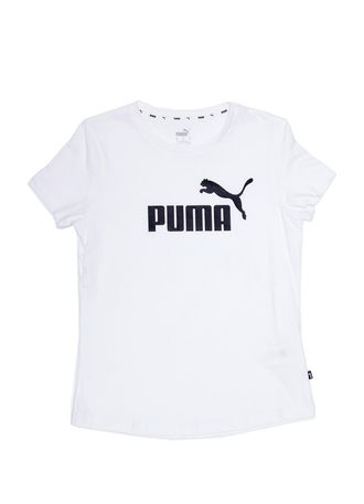 Camiseta-Casual-Feminina-Puma-Essentials-Logo-Branco-