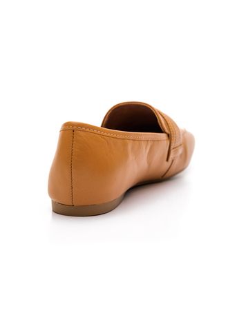 Sapato Loafer Básico Feminino Couro Lia Line 2093.70894 Caramelo