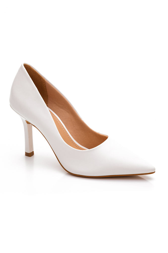 Sapato Scarpin Feminino Off Line Branco