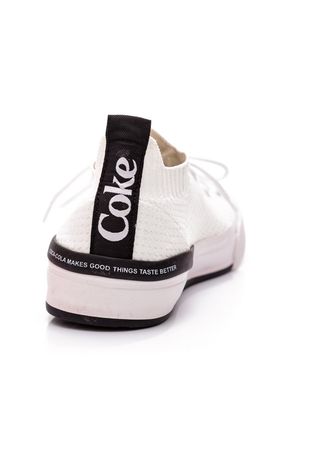 Tênis Casual Knit Feminino Coca-Cola Cc1971-01 Branco