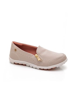 Slip on couro kolosh hot sale furinhos com zíper lateral feminino