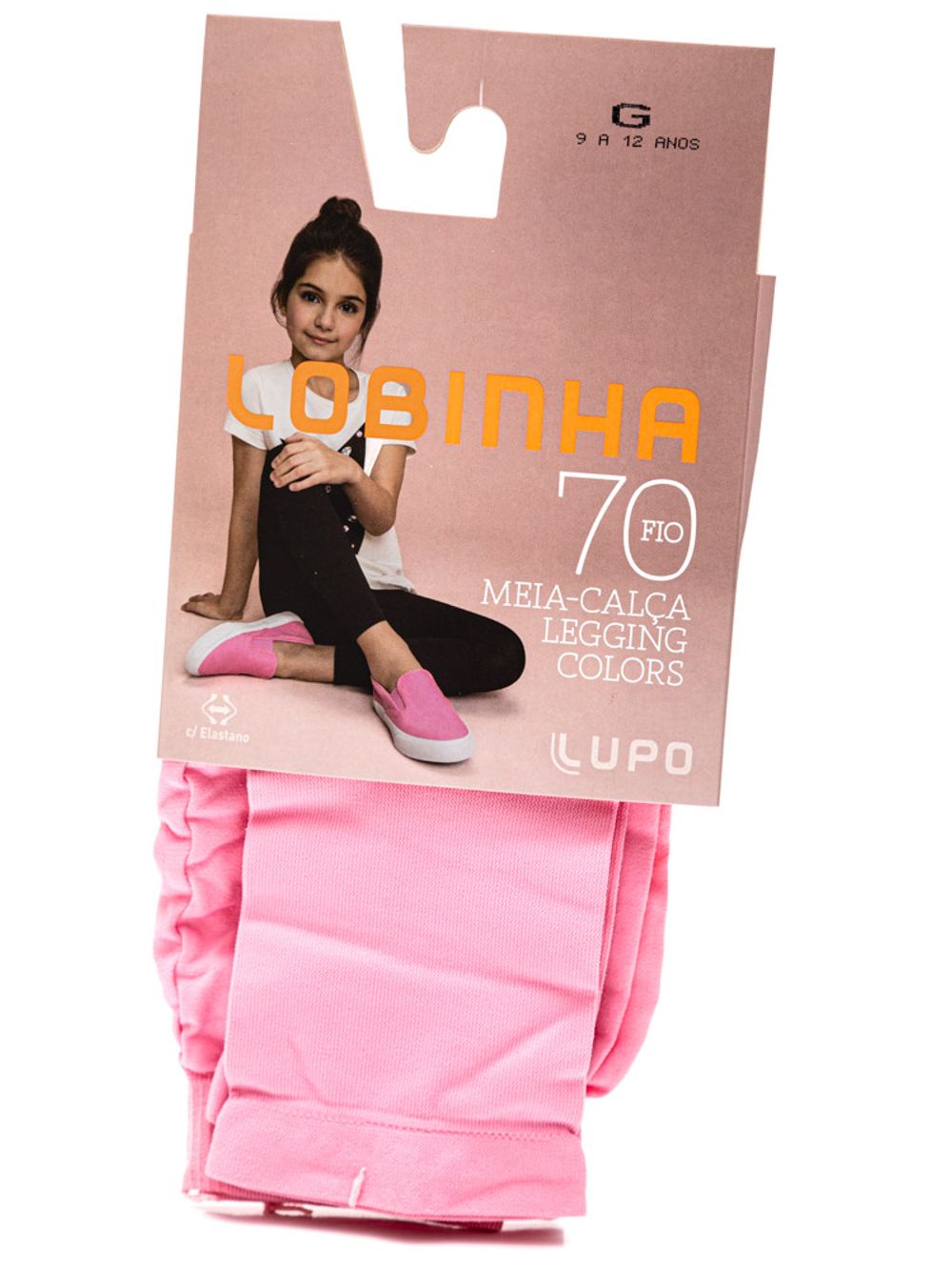 Meia Calça Lupo Legging Infantil Menina Lobinha Colors Fio 70 - 02595.001  Rosa - pittol