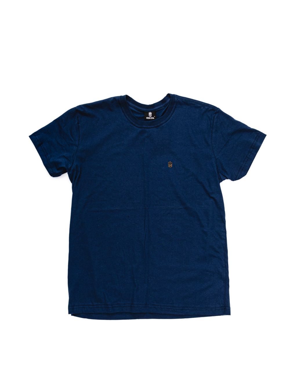 Camisa xadrez de algodão stretch com mangas curtas (Azul-marinho) - Homens