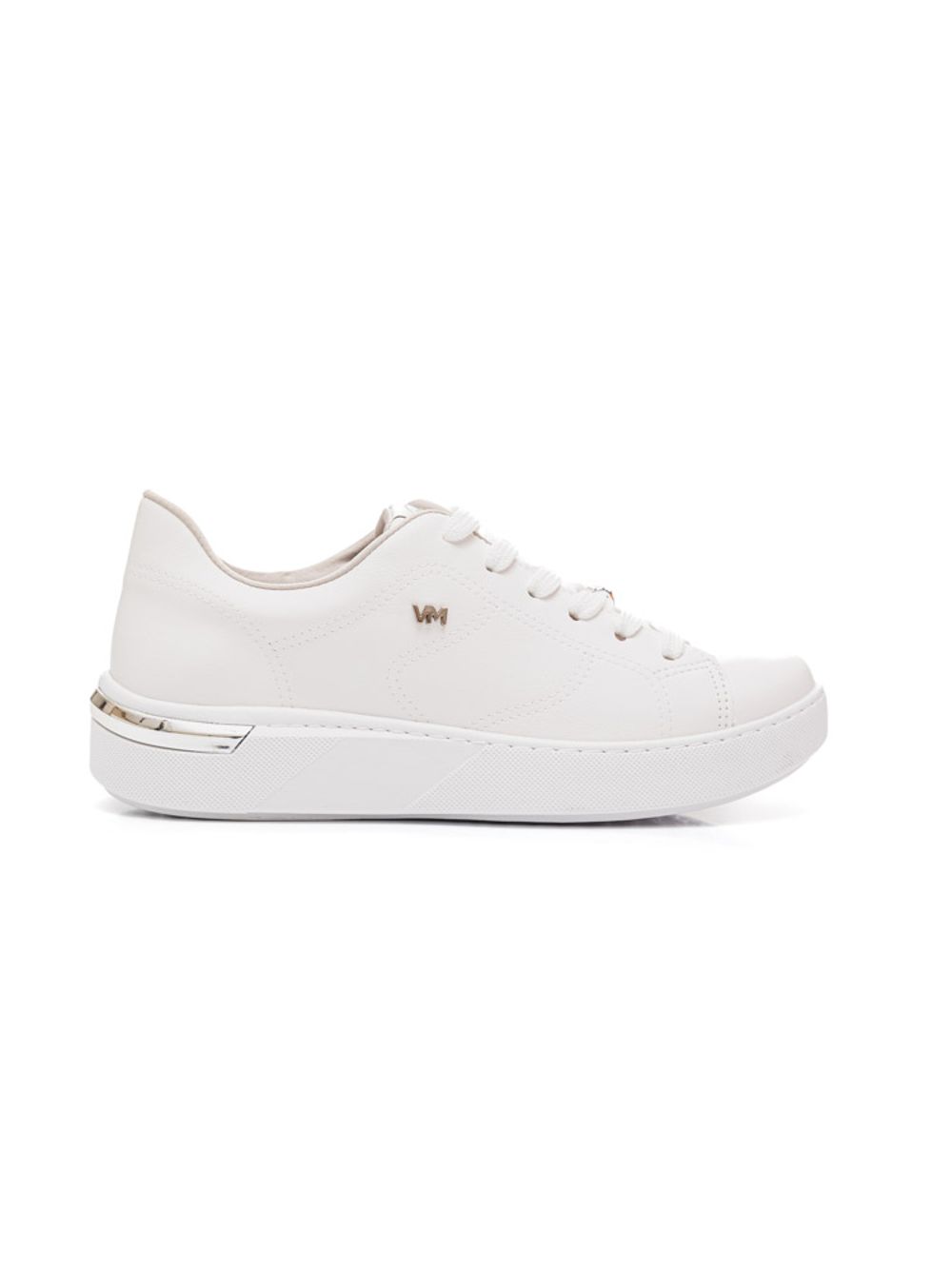 Tênis Feminino Casual Via Marte Branco/Prata 23-13104 – SCALCADOS