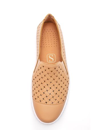 Tenis-Santinelli-Slip-On-Feminino-Vazado-1528-001-232-Bege