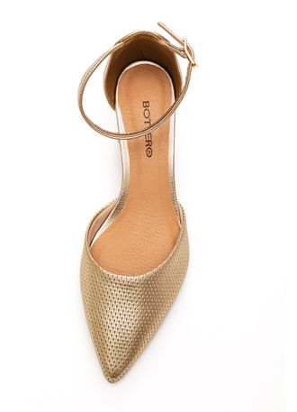 Sapato-Bottero-Scarpin-Aberto-Feminino-Salto-Grosso-354902-Ouro