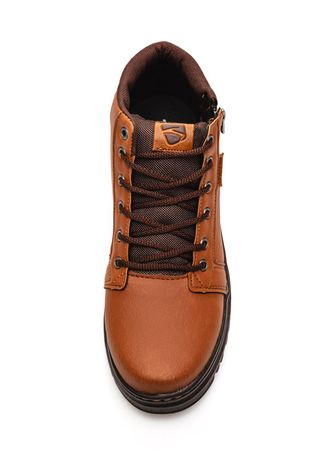 Bota Sport Fire Coturno Masculina Cano Curto Zíper 0101api Caramelo