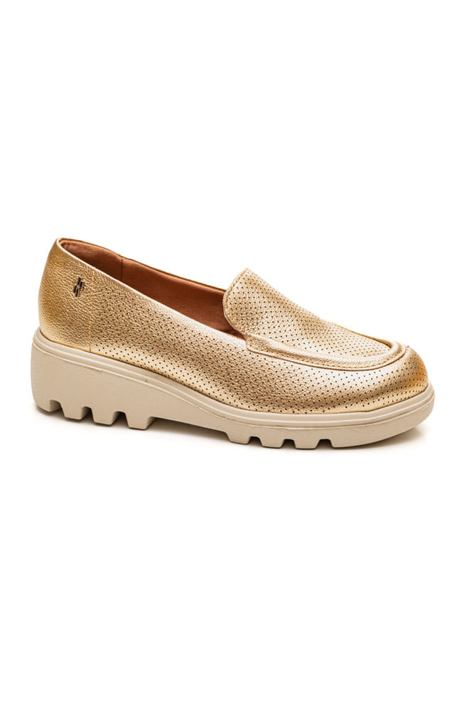 Sapato-Usaflex-Mocassim-Feminino-Couro-Sola-Leve-Al1501-Ouro