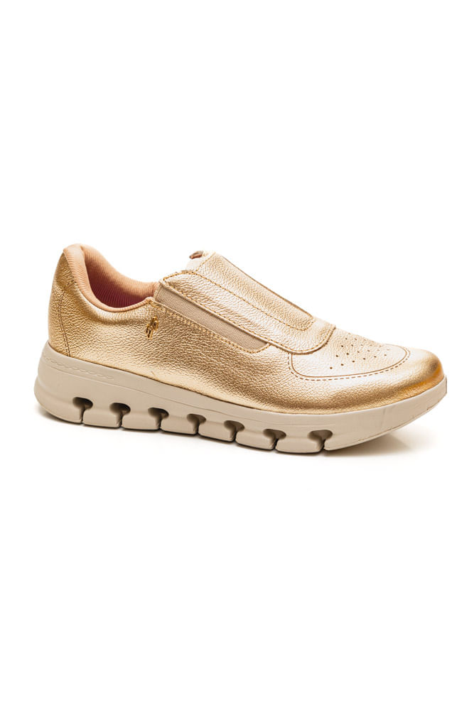 Tenis-Usaflex-Slip-On-Feminino-Couro-Am0901-Ouro