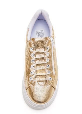 Tenis-Bottero-Casual-Feminino-Em-Couro-365105-Ouro