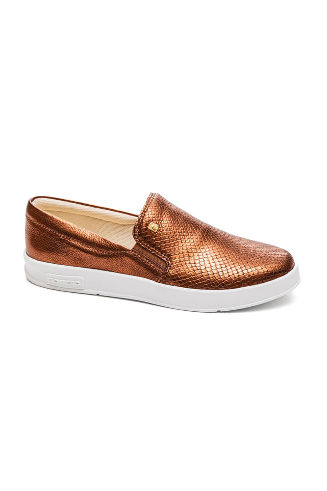 Tenis-Bottero-Slip-On-Feminino-Couro-364901-Cobre