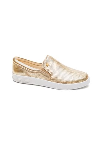 Tenis-Bottero-Slip-On-Feminino-Couro-364901-Ouro