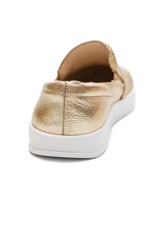 Tenis-Bottero-Slip-On-Feminino-Couro-364901-Ouro