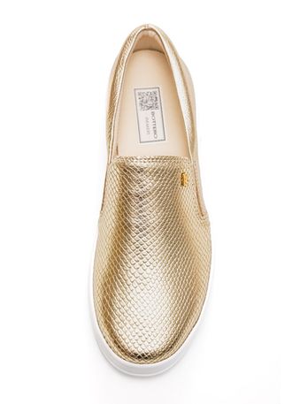 Tenis-Bottero-Slip-On-Feminino-Couro-364901-Ouro